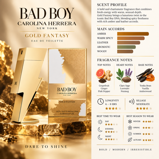 Bad Boy Gold Fantasy EDT - Carolina Herrera