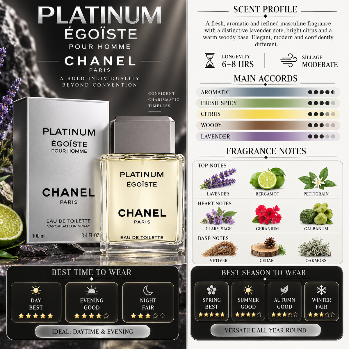 Egoiste Platinum Chanel for Men - Chanel
