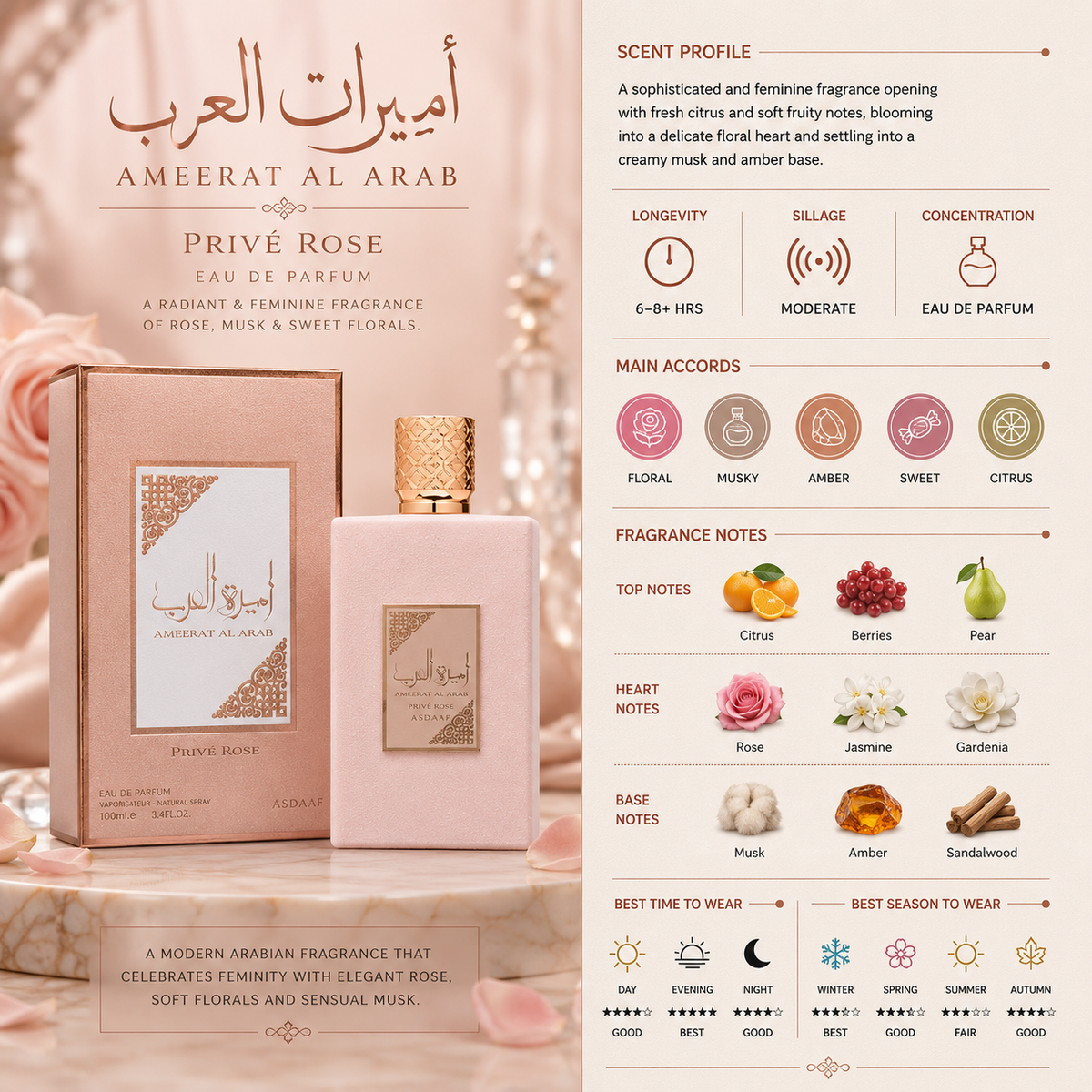Ameerat Al Arab Prive Rose - Asdaaf