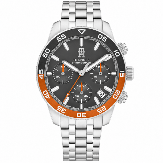 Tommy Hilfiger TH85 Men’s Chronograph Watch – Grey Dial & Stainless Steel Bracelet 1792186