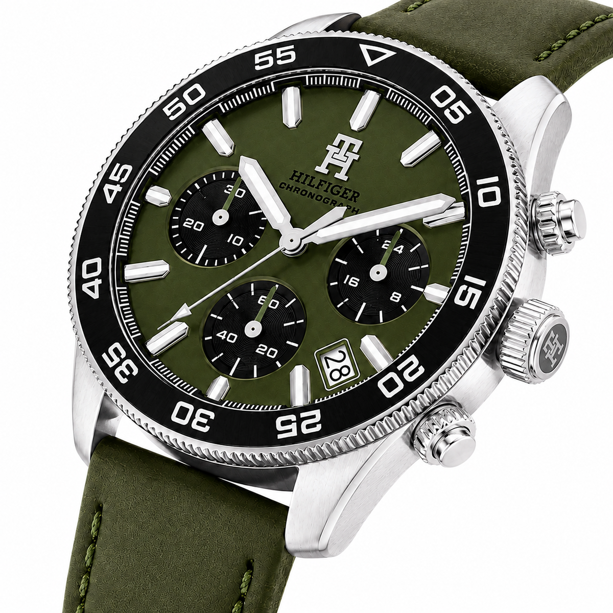 Tommy Hilfiger TH85 Men’s Chronograph Watch – Green Dial & Green Leather Strap 1792188