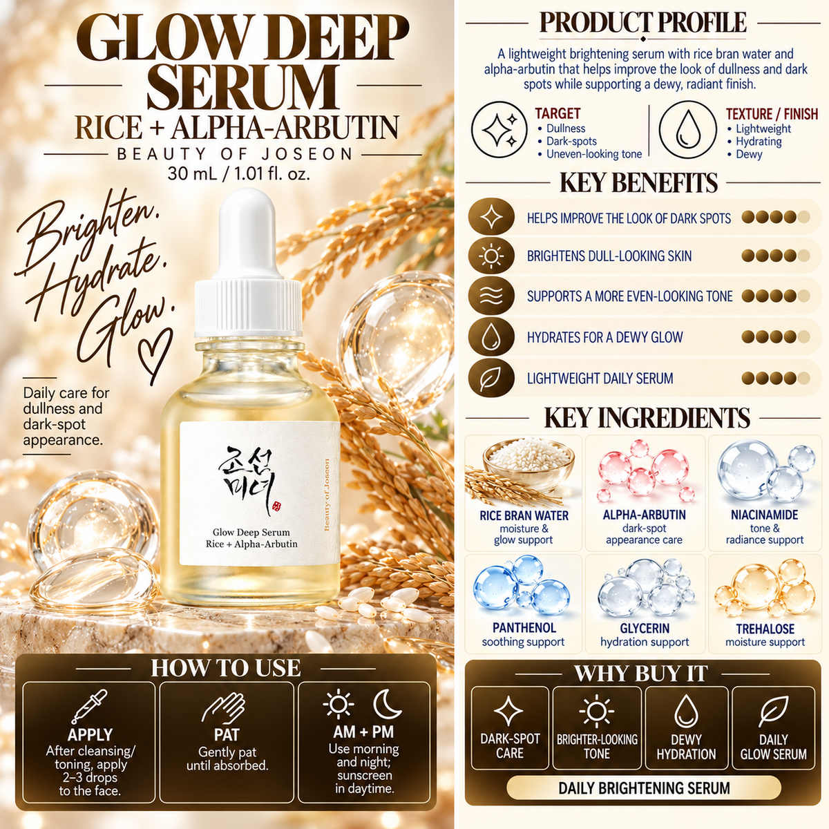 Glow Deep Serum Rice + Alpha-Arbutin - Beauty of Joseon