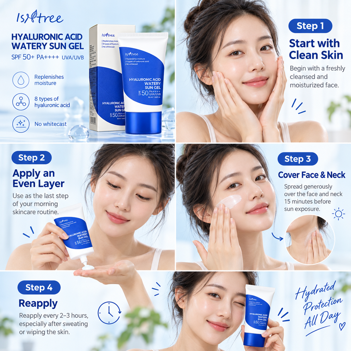 Hyaluronic Acid Watery Sun Gel SPF50+ PA++++ - Isntree
