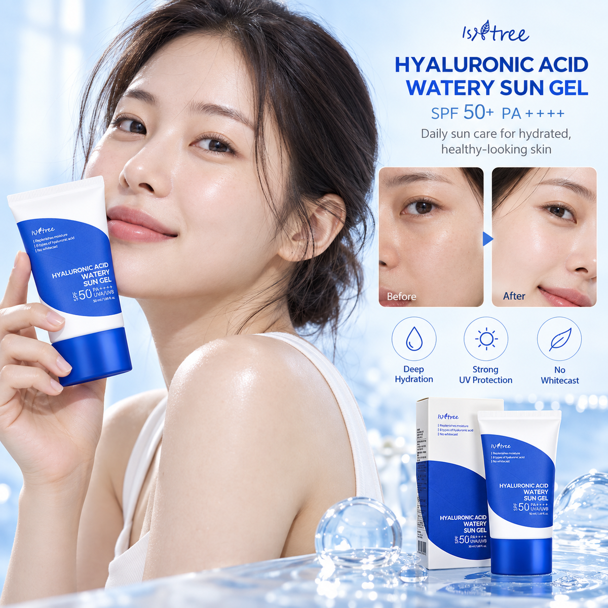 Hyaluronic Acid Watery Sun Gel SPF50+ PA++++ - Isntree