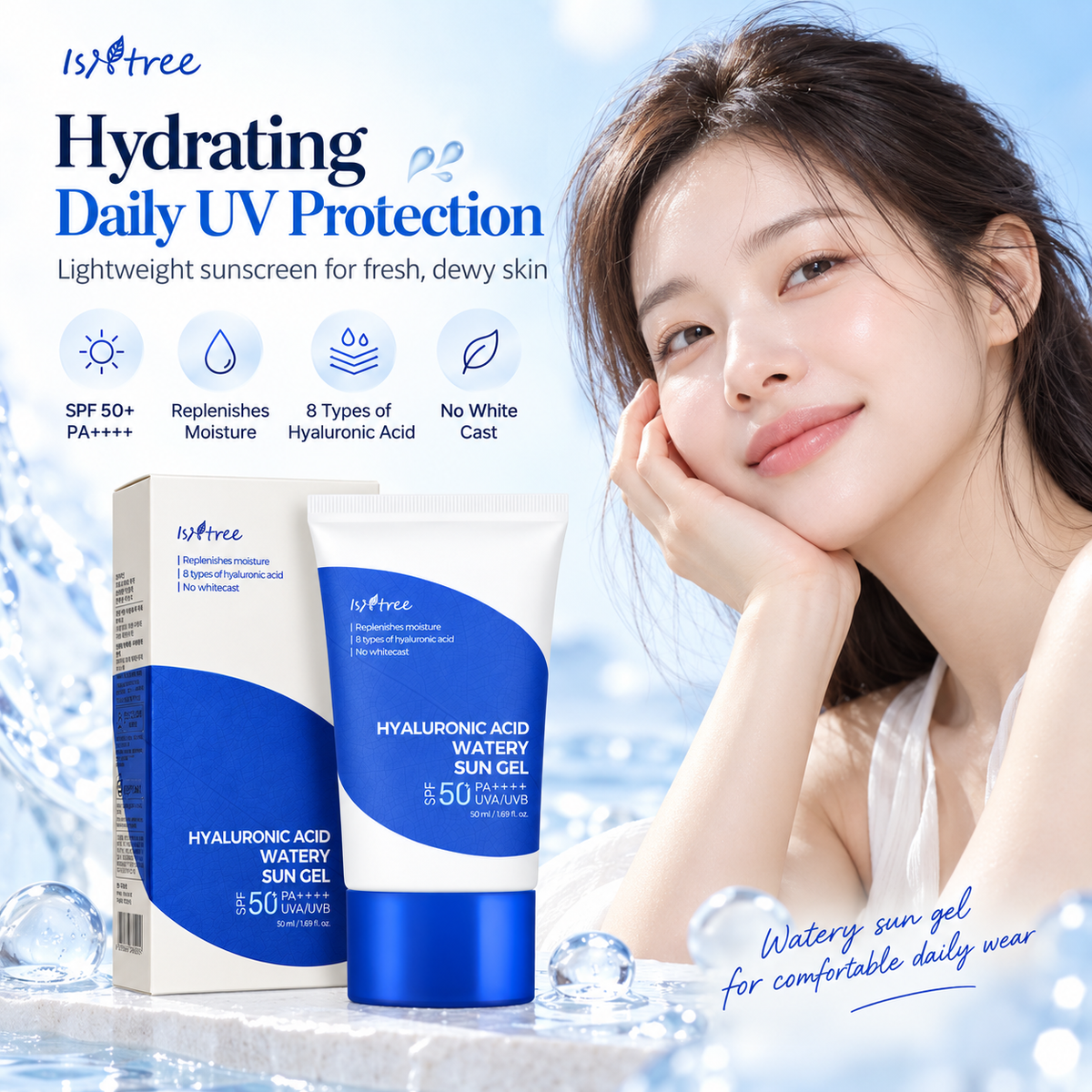 Hyaluronic Acid Watery Sun Gel SPF50+ PA++++ - Isntree